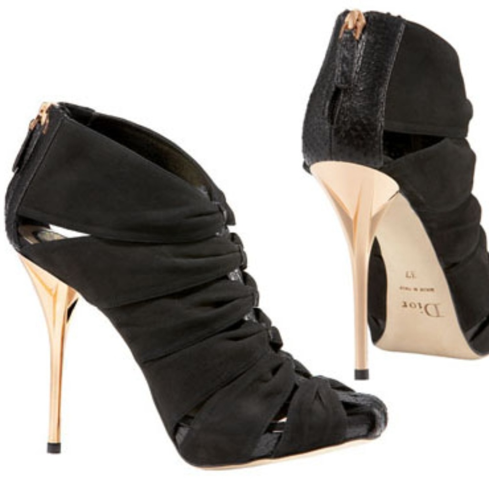 BNWT Dior Drape Snakeskin Heeled Bootie